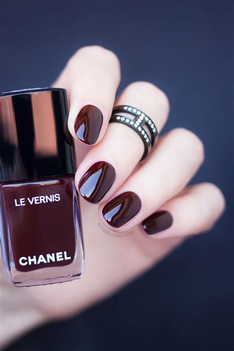 rouge noir chanel essie|Chanel dark red nail polish.